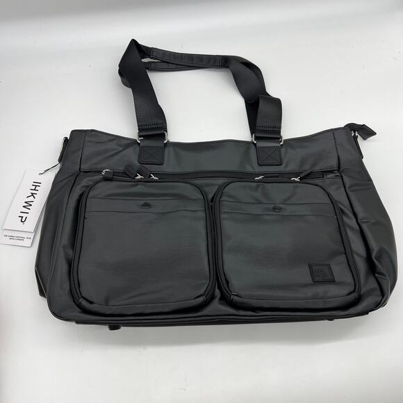 IHKWIP Cargo Catchall Tote with Two Crossbody	Straps Metallic Black - Picture 2 of 10